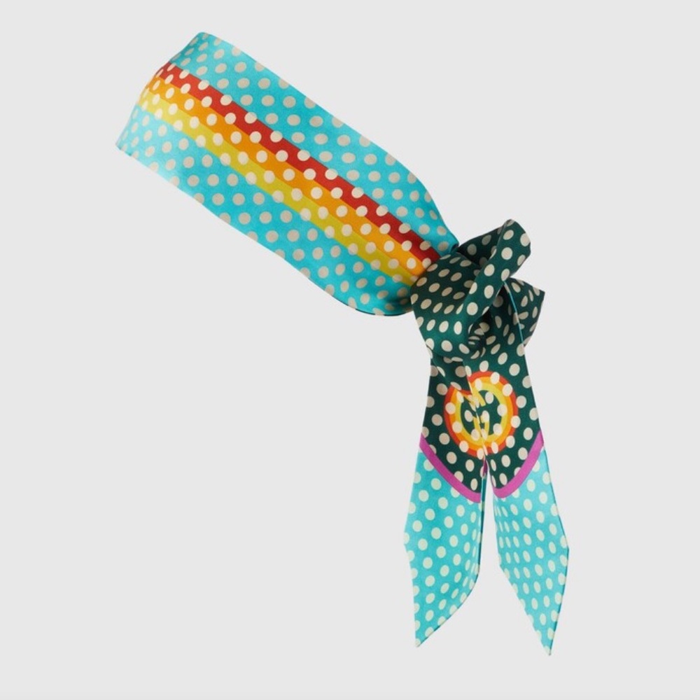 NWT Gucci Polka Dot Print Silk Headscarf  Sz/ S
